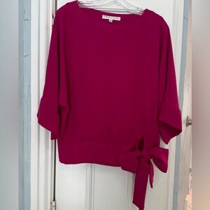 Trina Turk Magenta Bow Blouse – Size S – Statement Style!